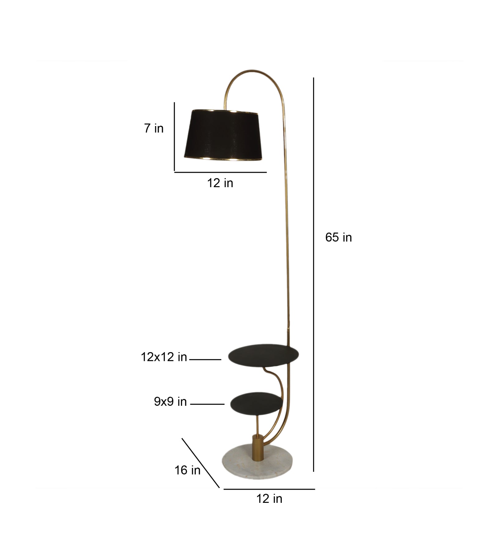 Peony Black Shade Club Floor Lamp