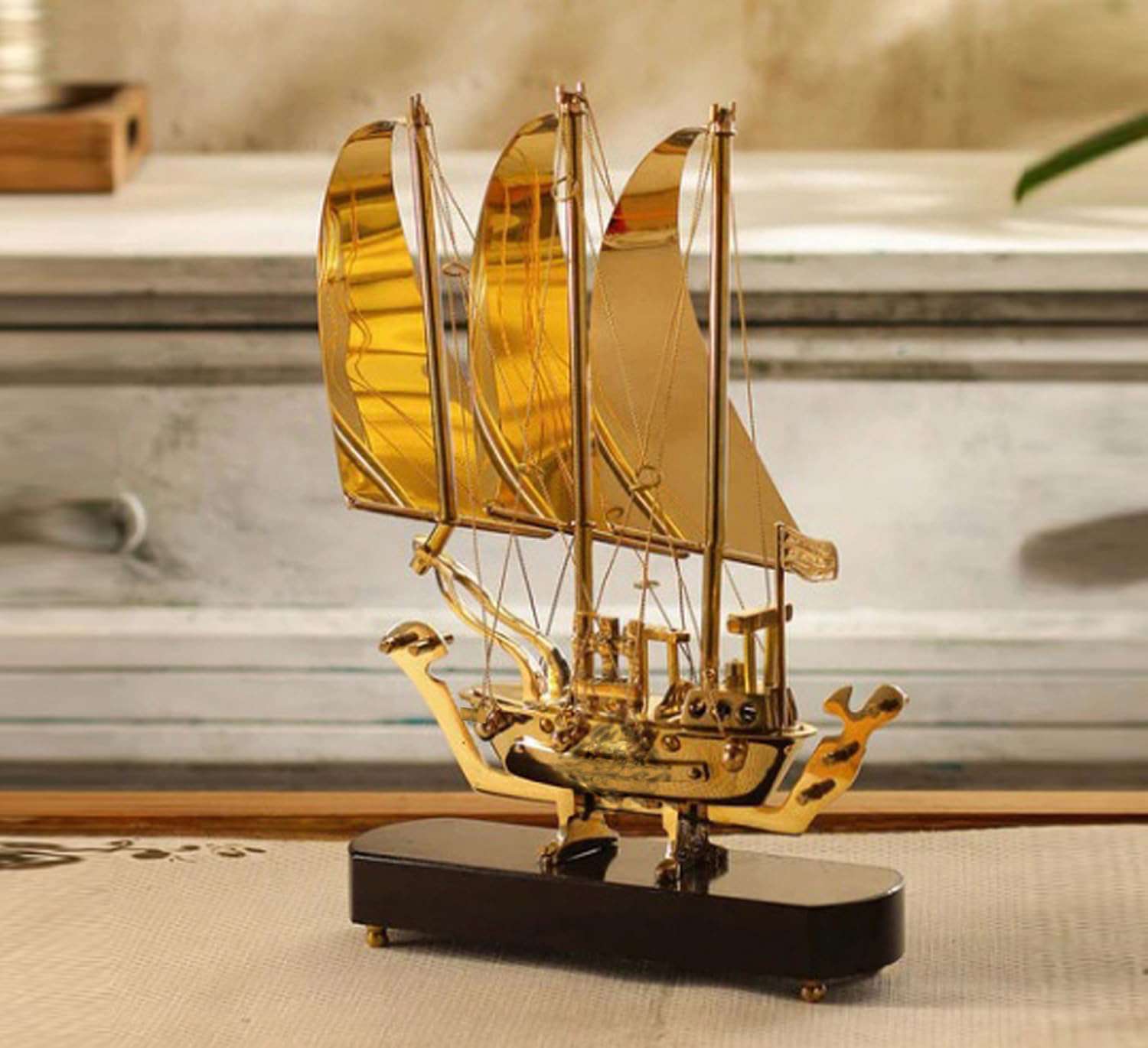 Modern Brass Ship Home Decoration Brass Showpiece