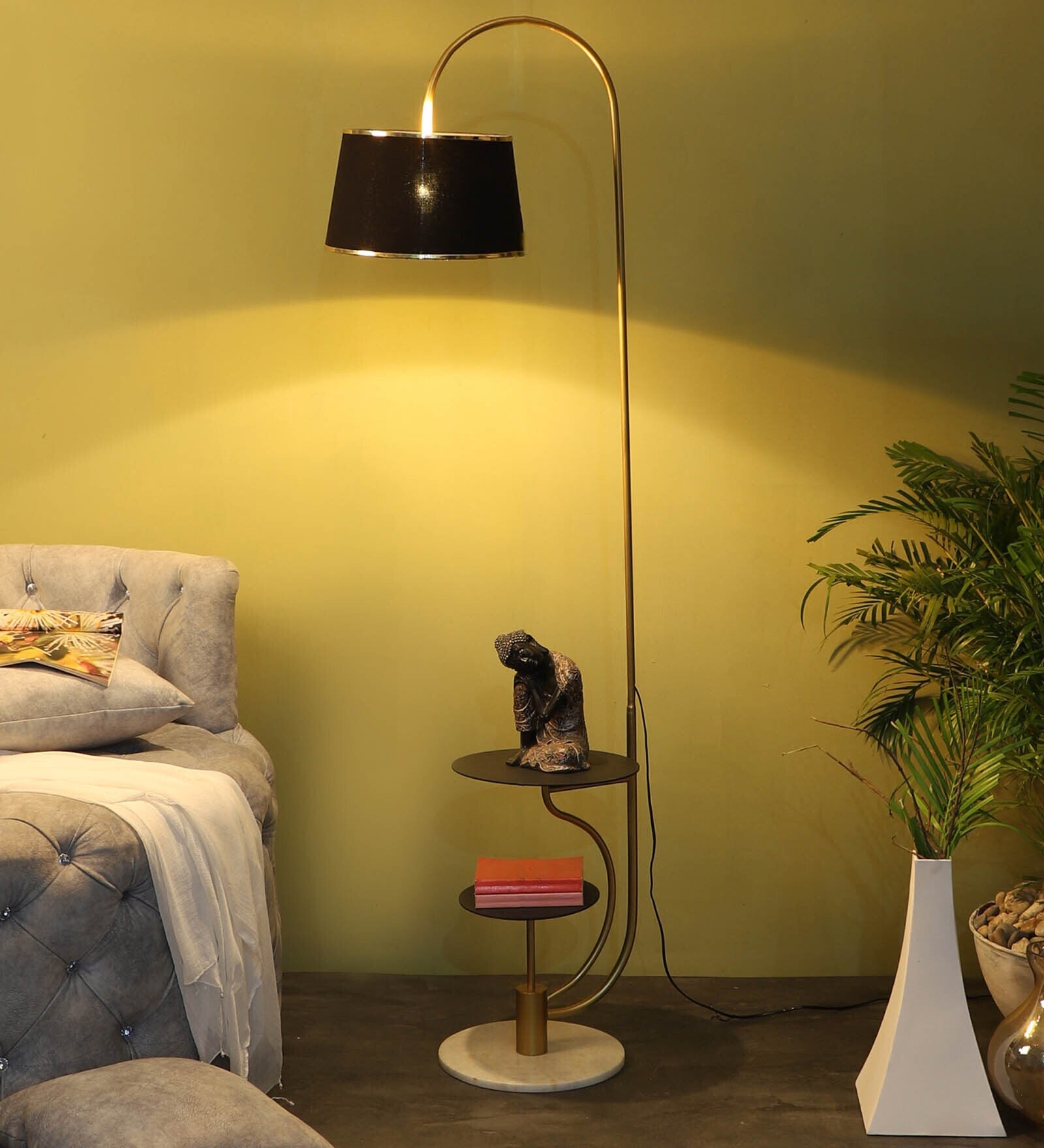 Peony Black Shade Club Floor Lamp