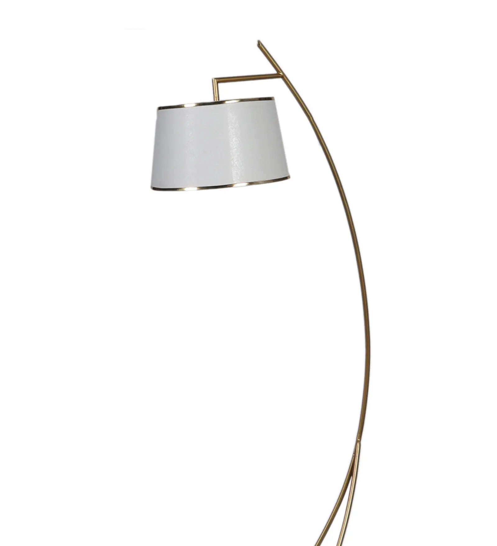 Midwest White Cloth Shade Shelf Floor Lamp For Living Room