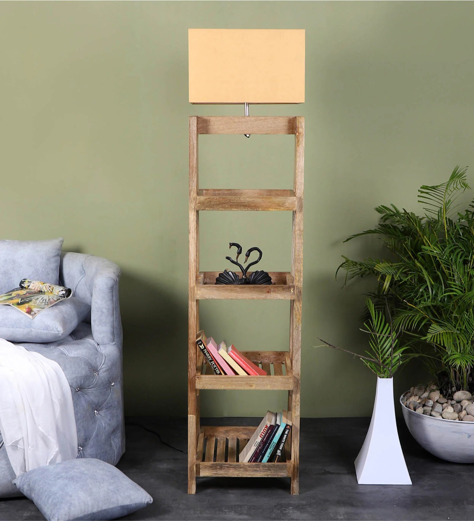 Aera Floor Lamp With Wood Base