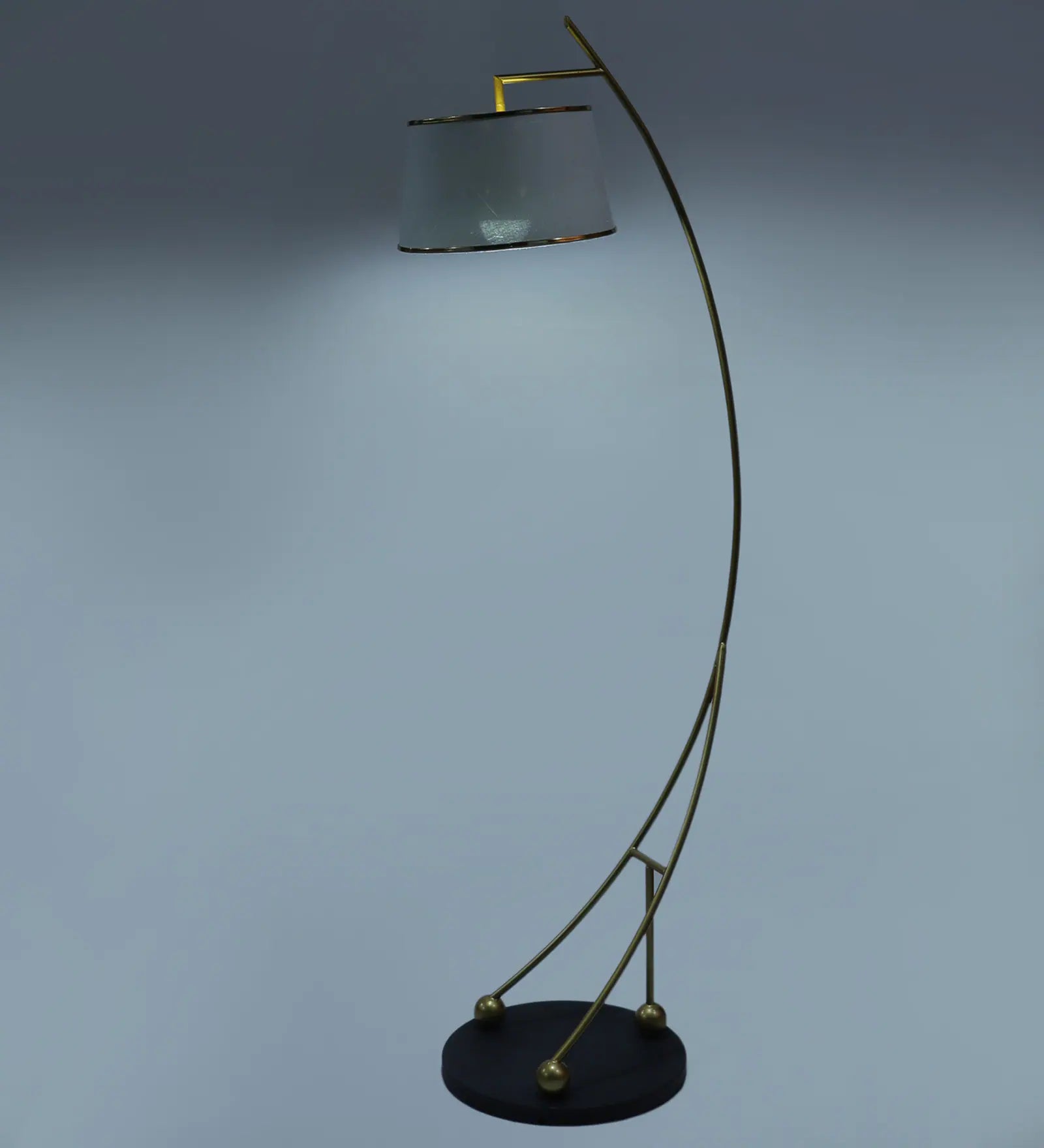 Midwest White Cloth Shade Shelf Floor Lamp For Living Room