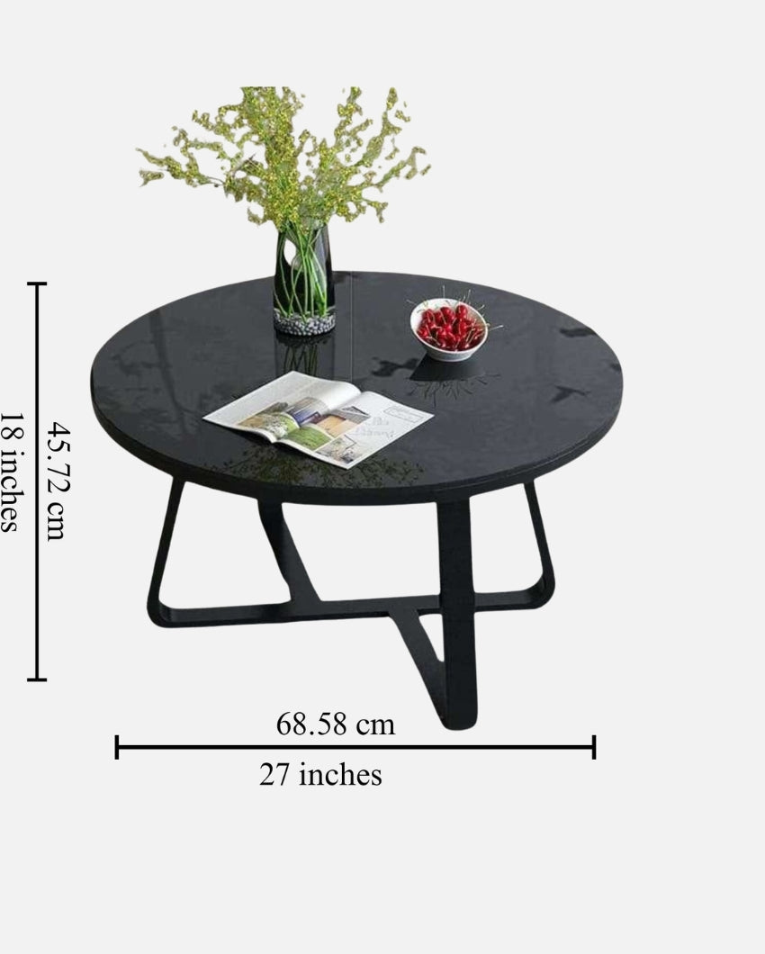 Black Round Marble Center Table