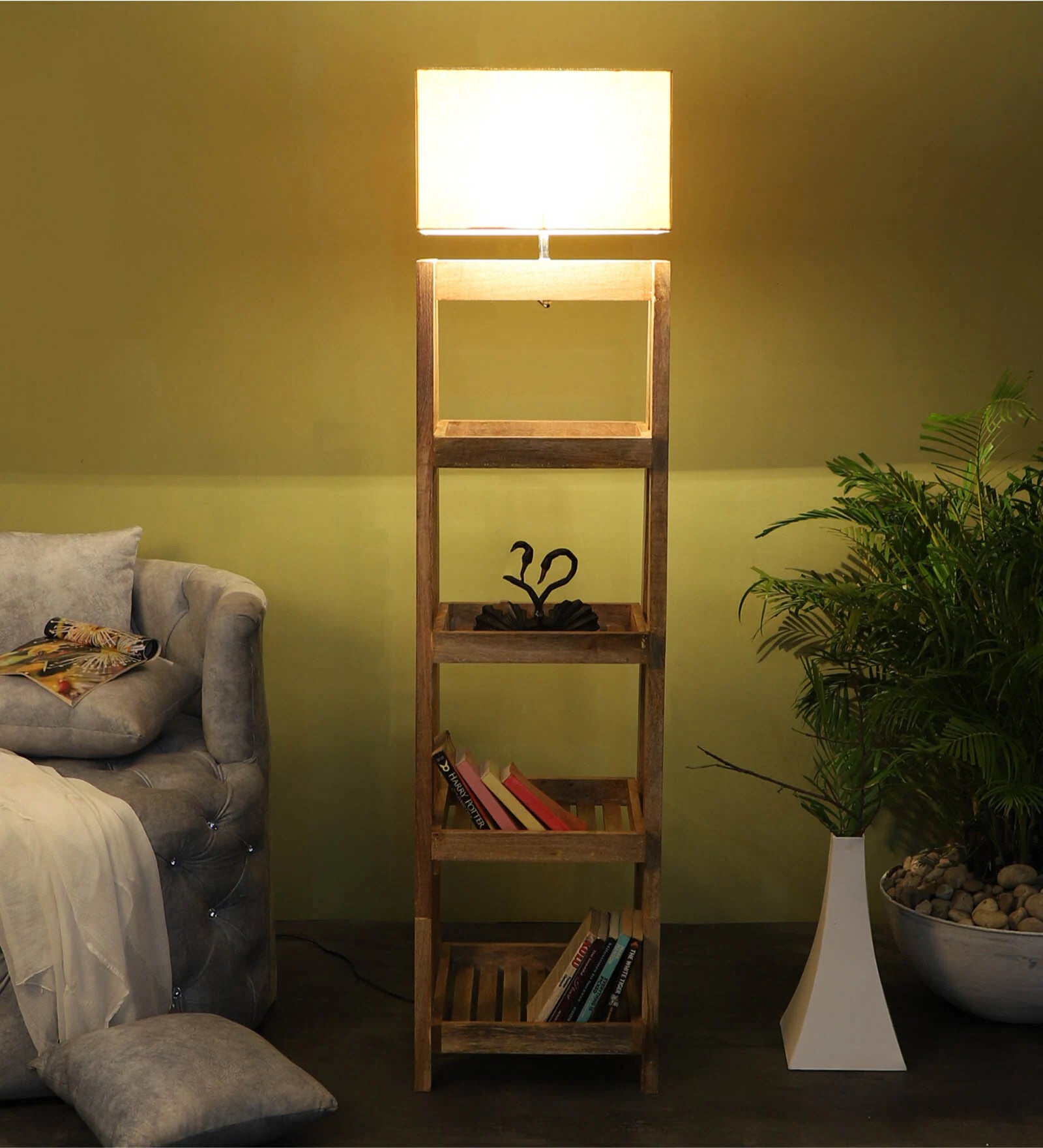 Aera Floor Lamp With Wood Base