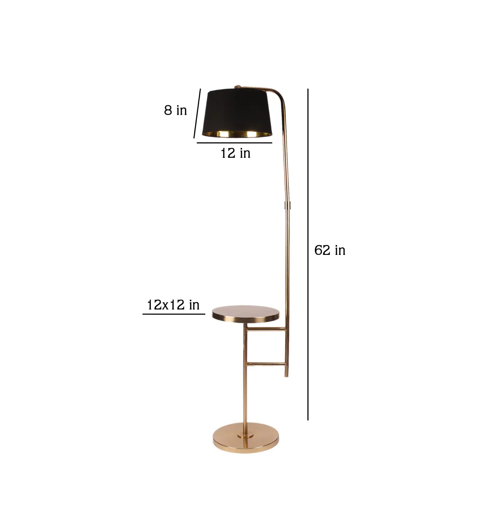 Daffodil Black Cloth Shade Shelf Floor Lamp