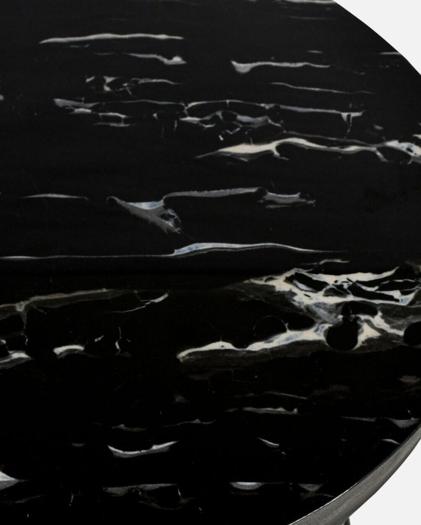 Black Round Marble Center Table