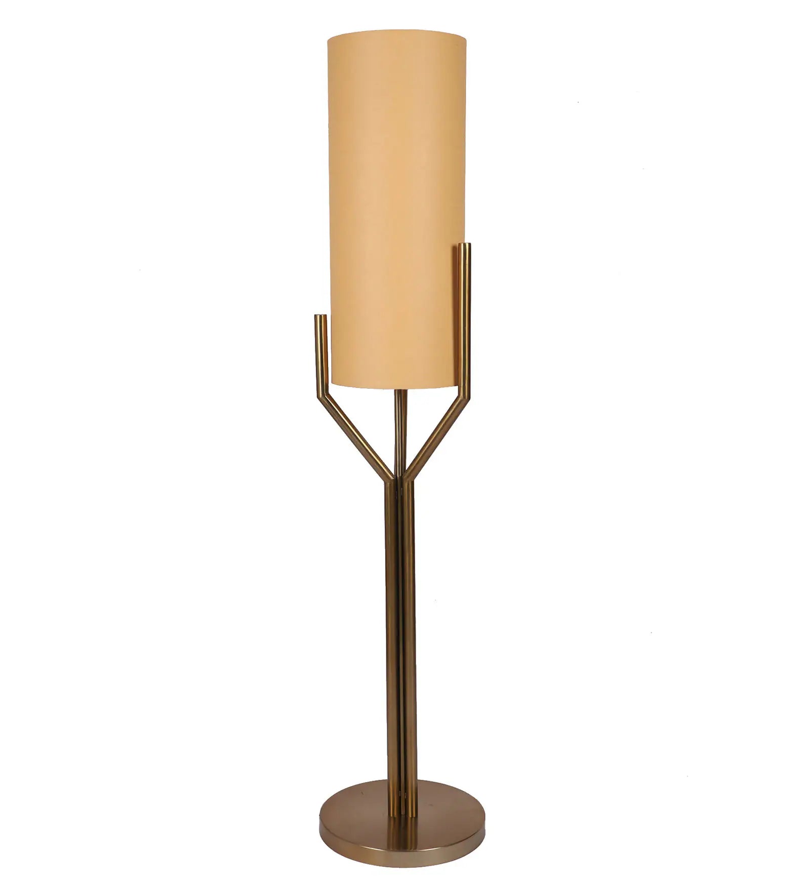 Wave Beige Fabric Cloth Shade Floor Lamp With Iron Base