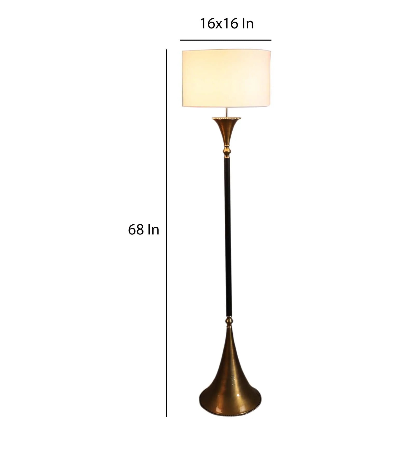 Montage White Shade Floor Lamp With Metal Base