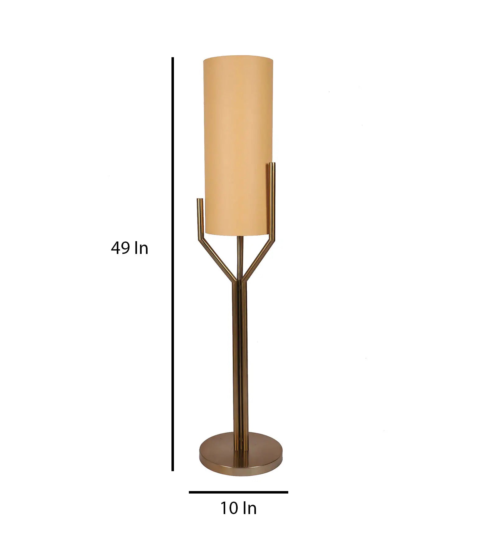 Wave Beige Fabric Cloth Shade Floor Lamp With Iron Base