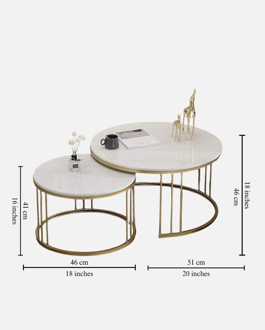 Classic Tethered Metallic Coffee Table Set of 2