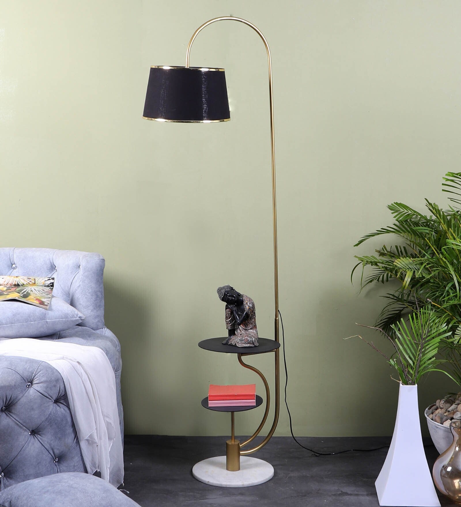 Peony Black Shade Club Floor Lamp