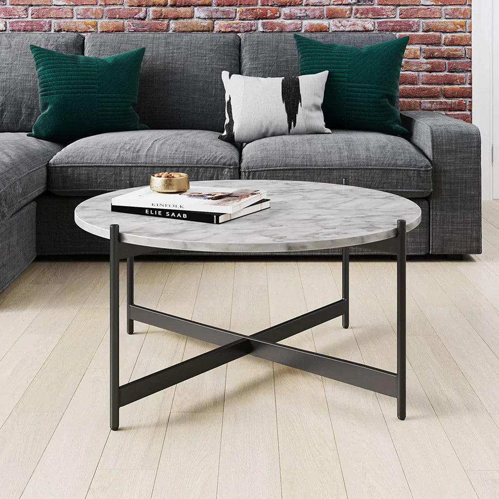 Black Centre Table In Criss Cross Design
