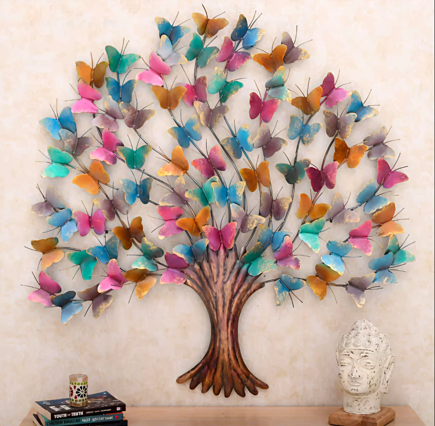 Butterfly Tree Metal Wall Art