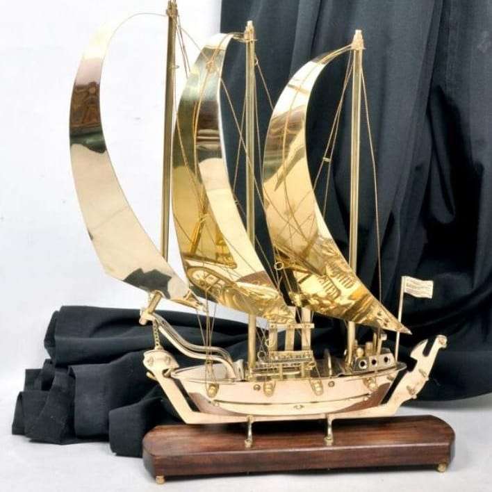 Modern Brass Ship Home Decoration Brass Showpiece