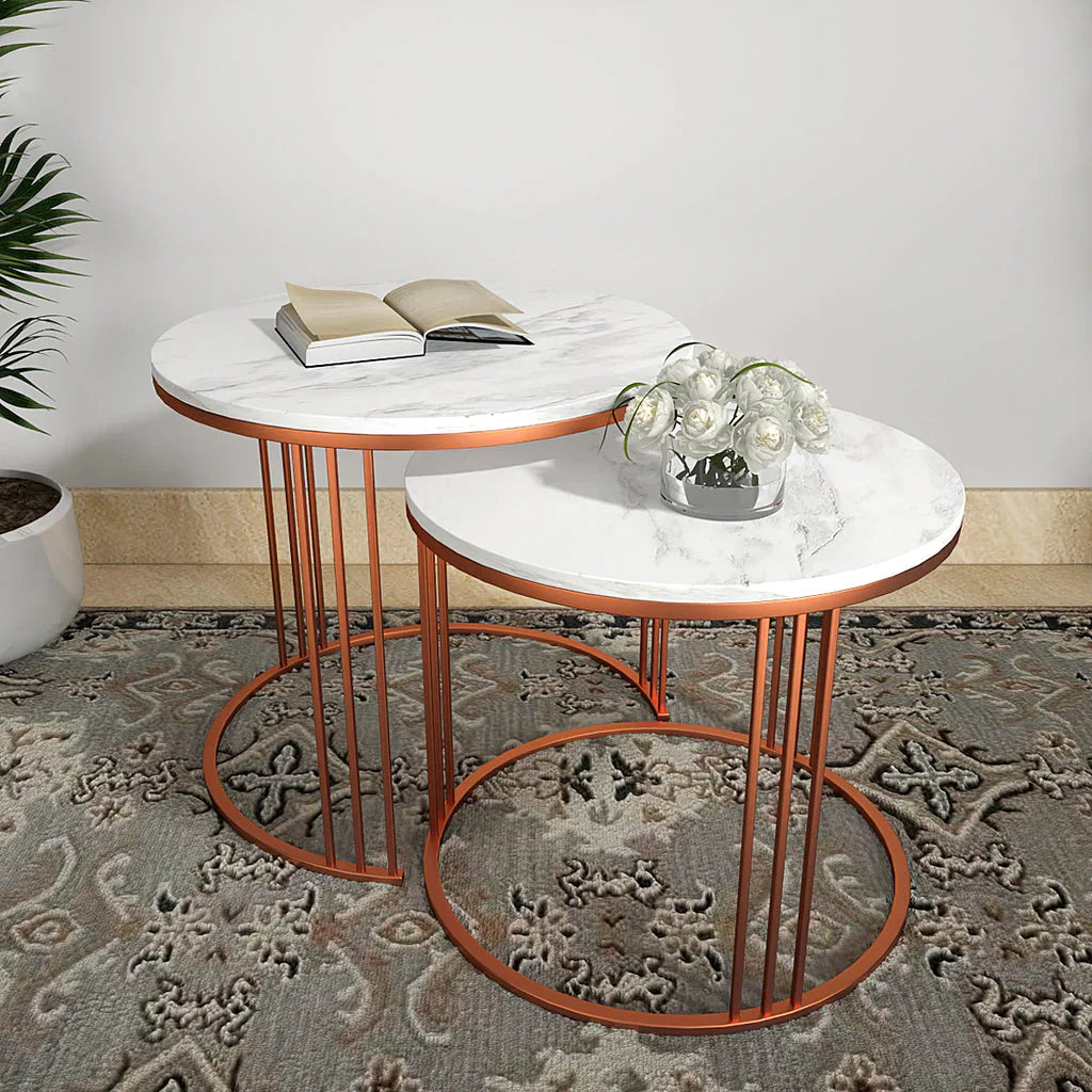 Copper Encircled Center Table (Set of 2)