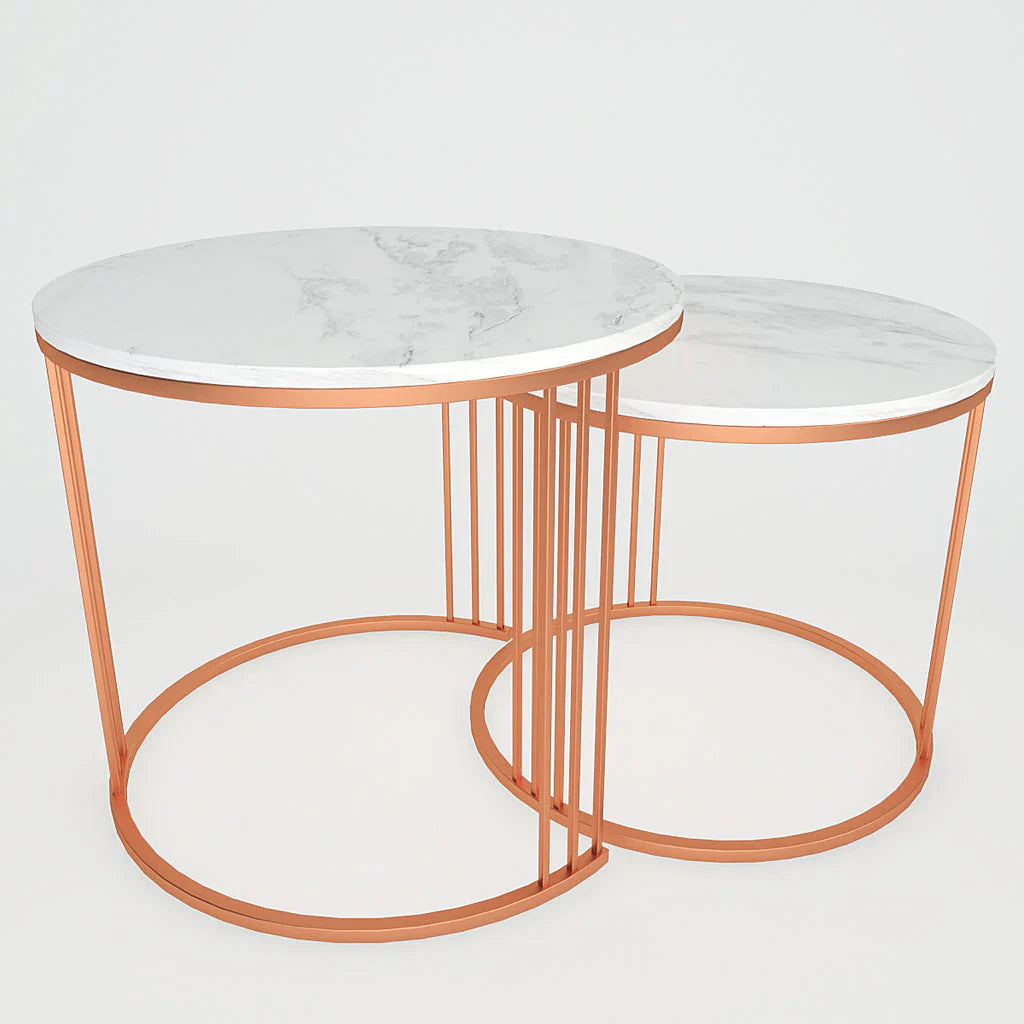 Copper Encircled Center Table (Set of 2)