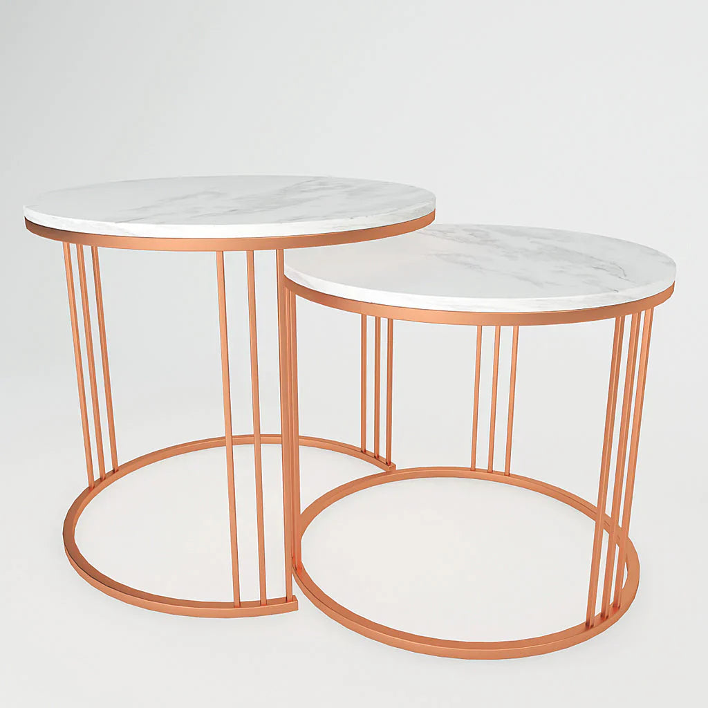 Copper Encircled Center Table (Set of 2)