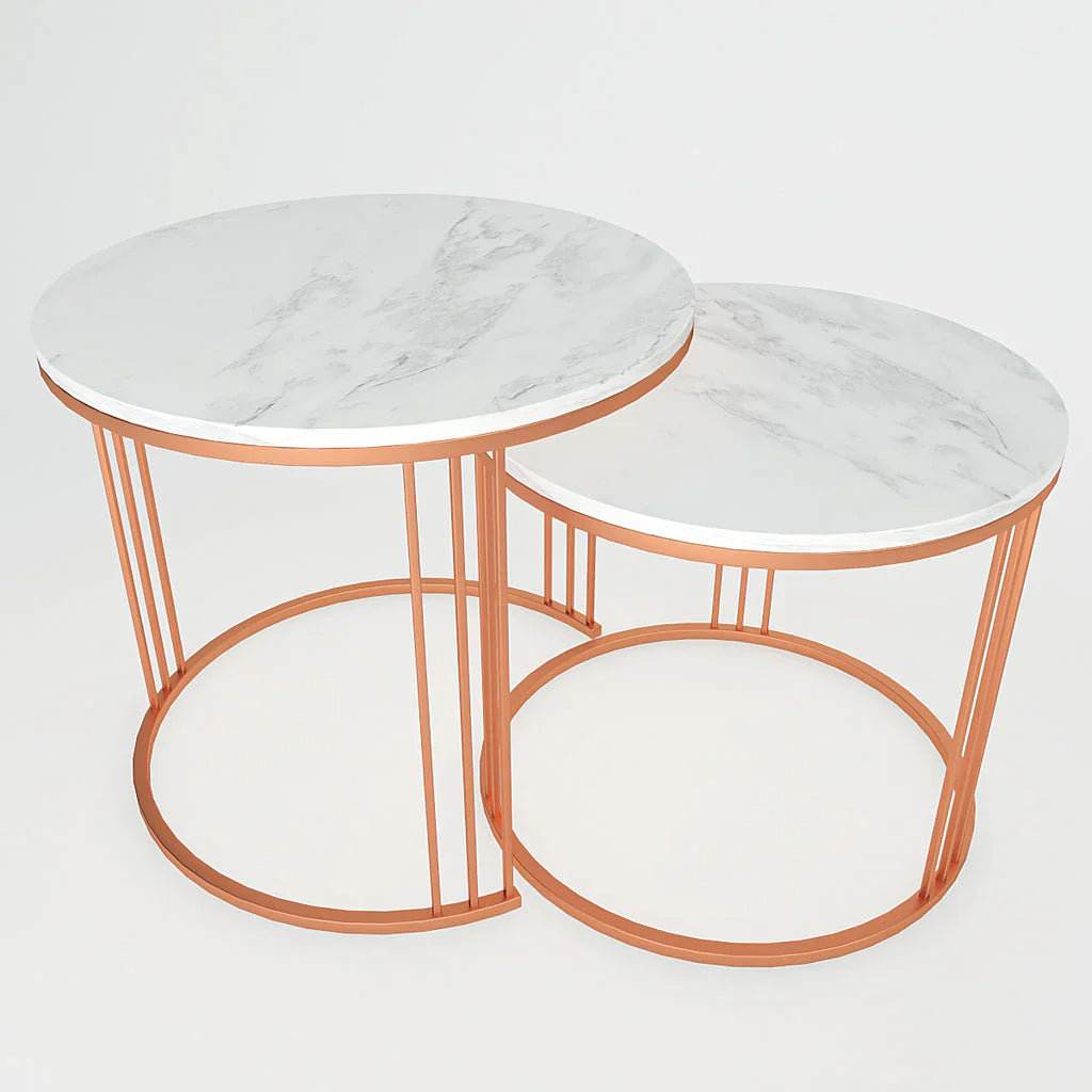 Copper Encircled Center Table (Set of 2)