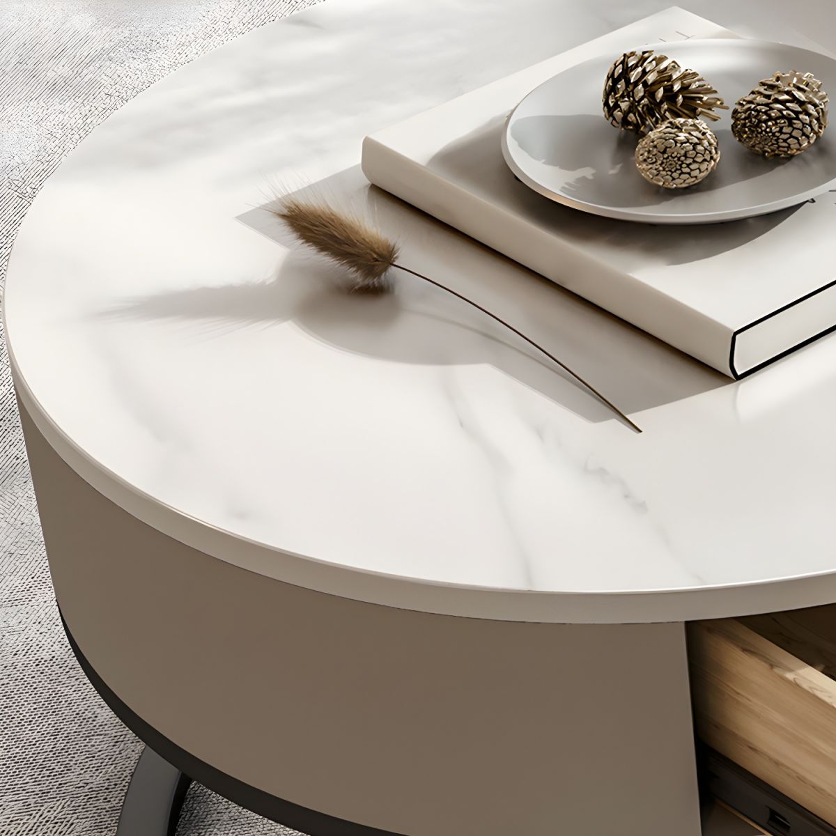 Round Glasss Nesting Storage Center Table (Set of 2)