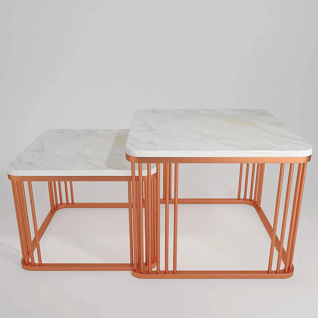 Square Copper Nesting Table Set of 2