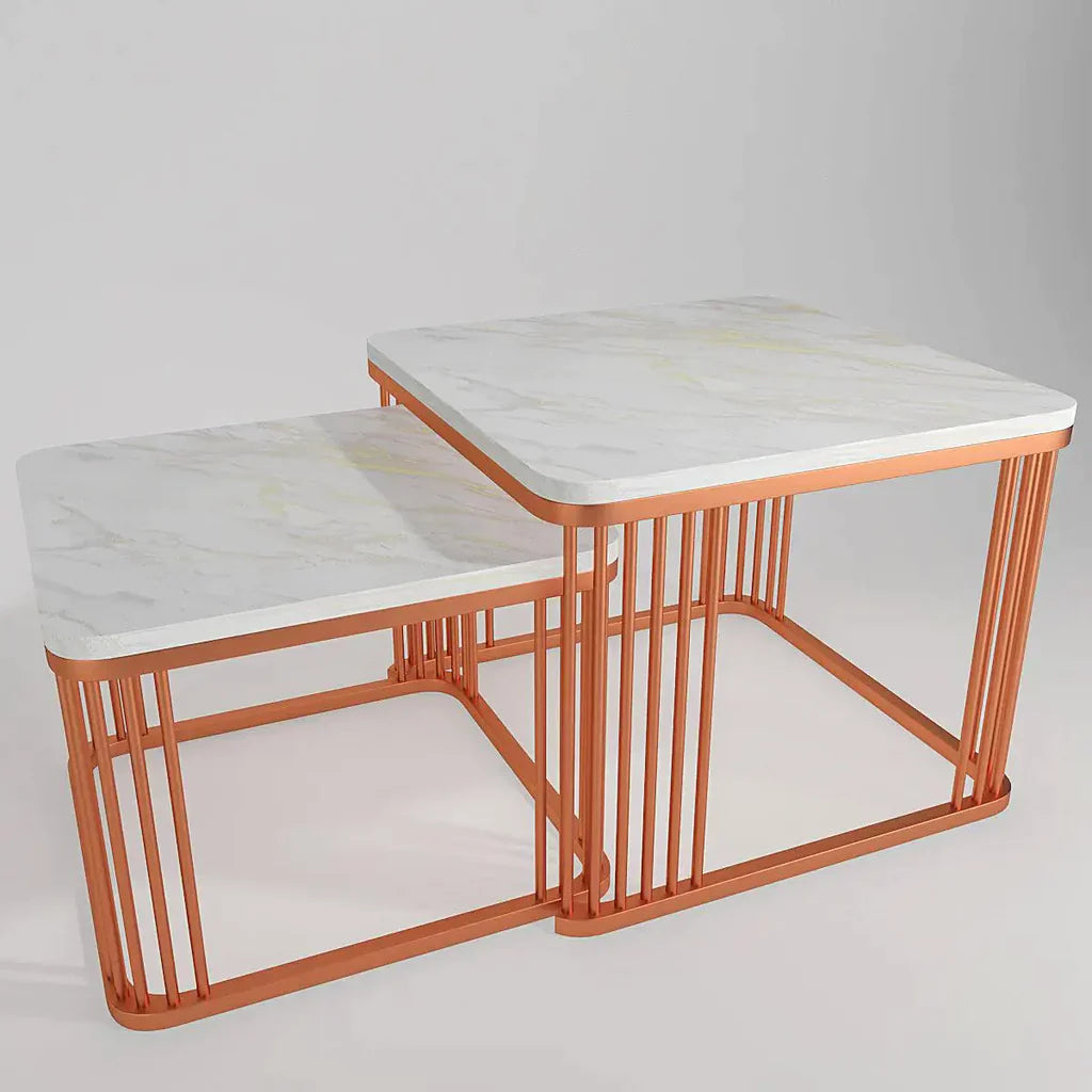 Square Copper Nesting Table Set of 2