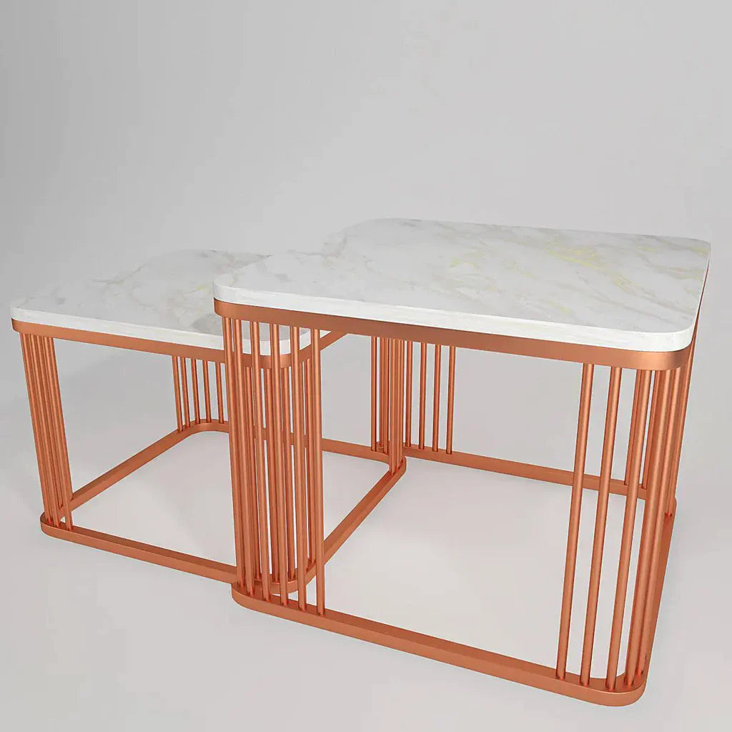 Square Copper Nesting Table Set of 2