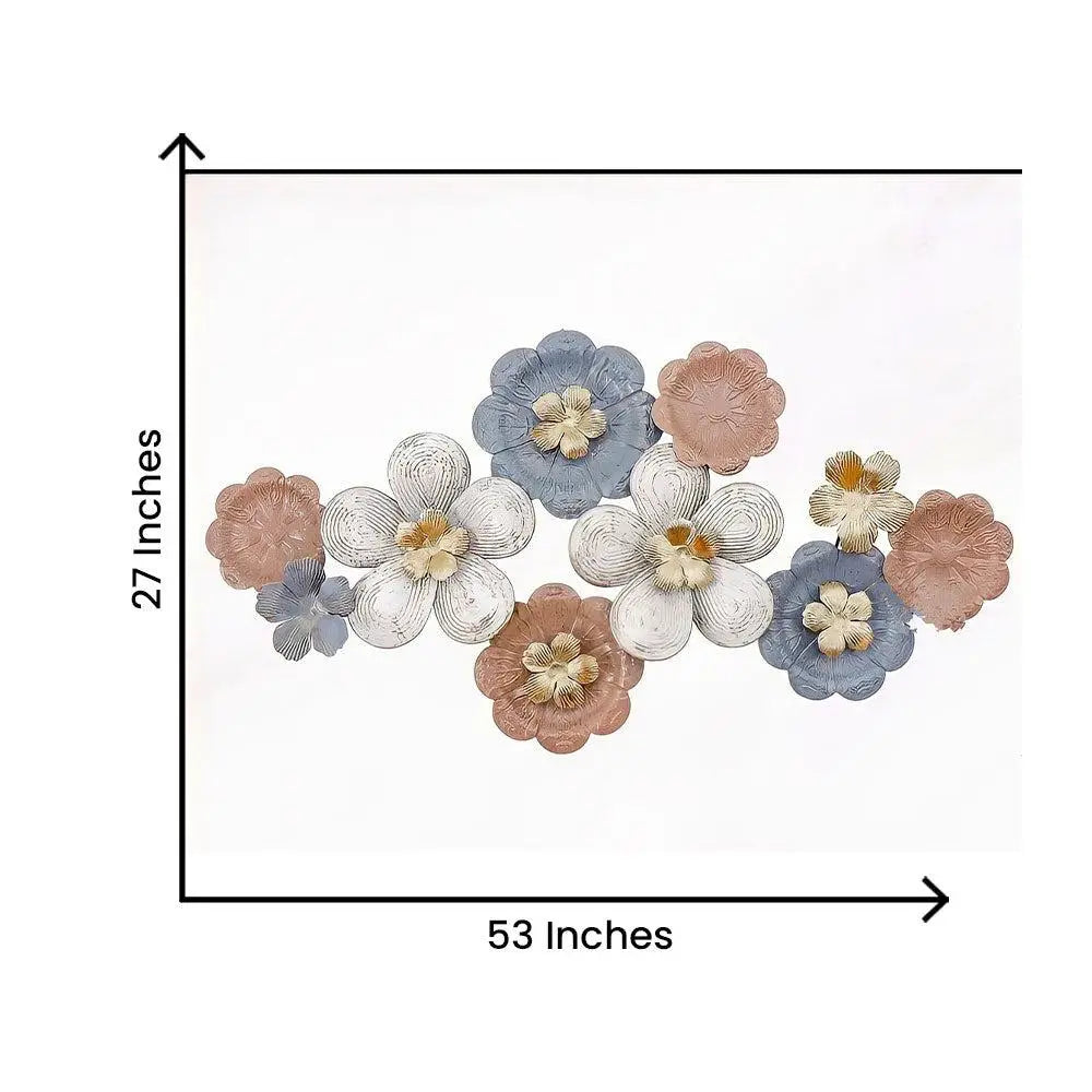 Floral Multicolor Metal Wall Art