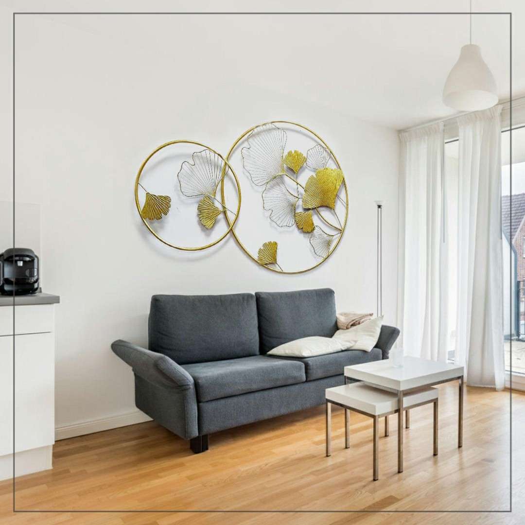 Golden Rings Metal Wall Art