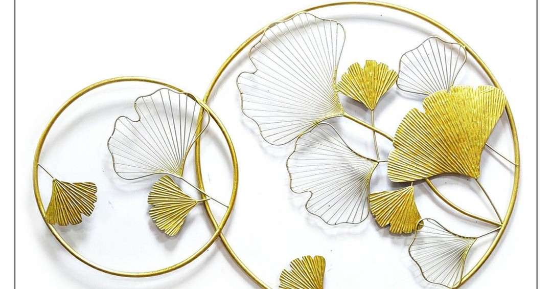 Golden Rings Metal Wall Art
