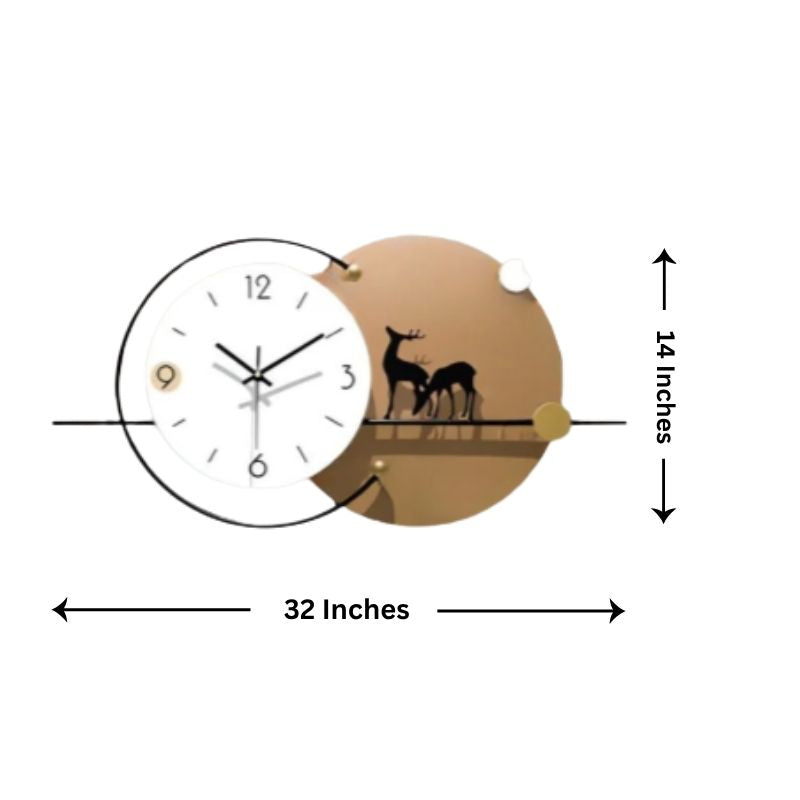 Designer Brown Wall Clock For Living Room