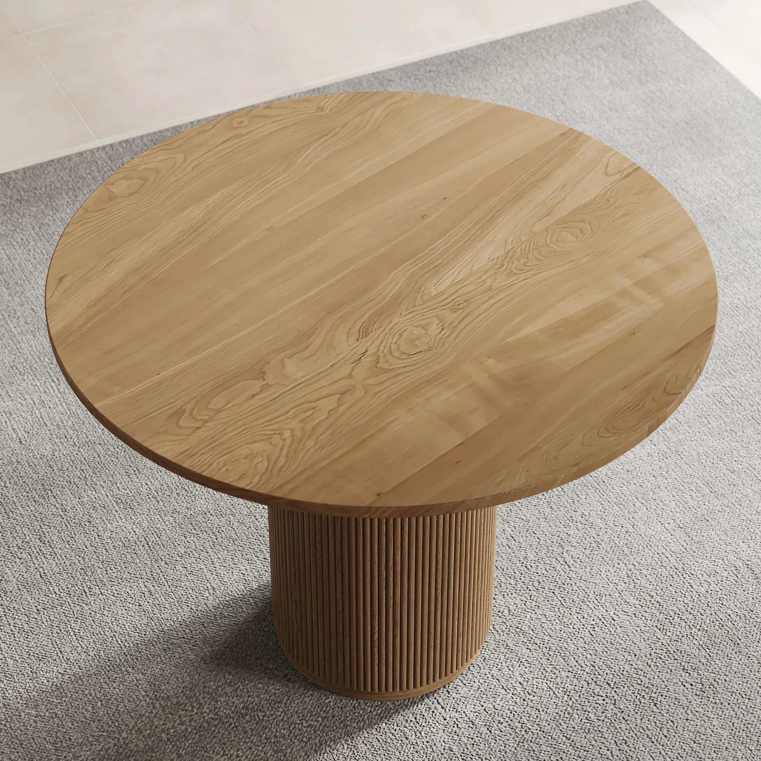 Wood Round Dining Table Set with Chairs