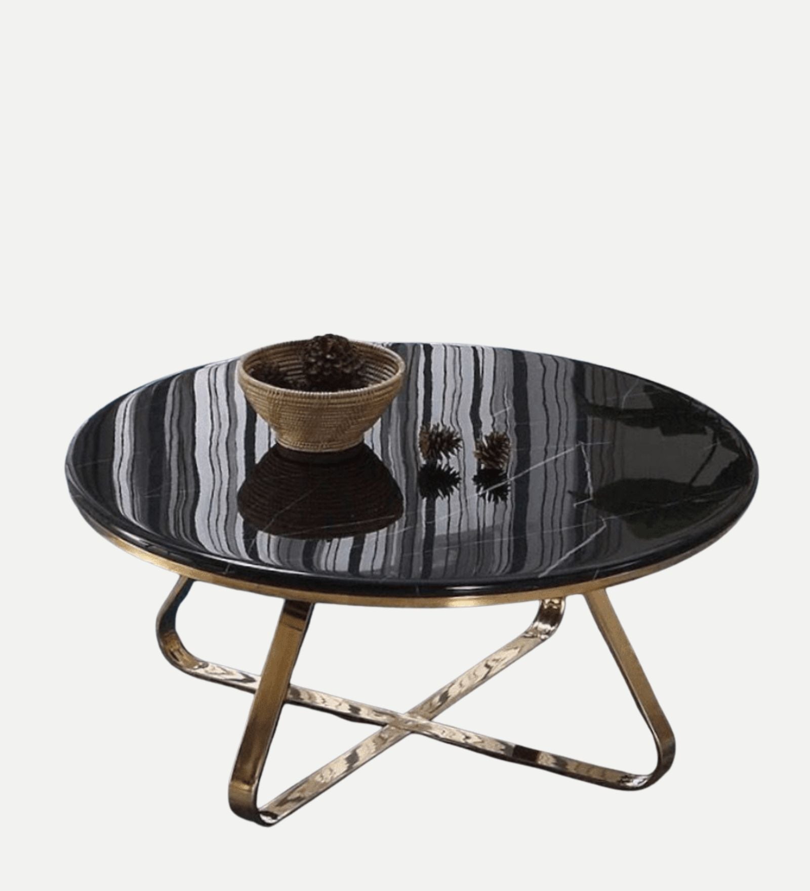 Black Center Table For Living Room PVD Finish