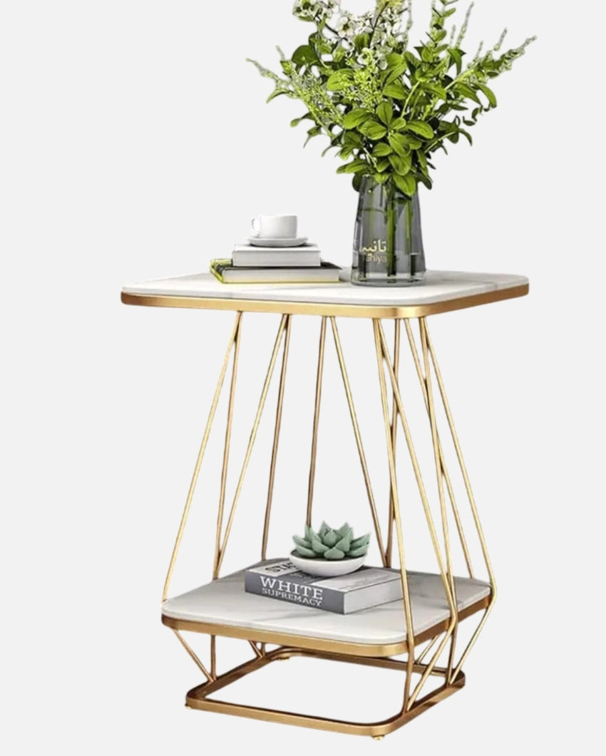 Modern Square White Marble Side Table