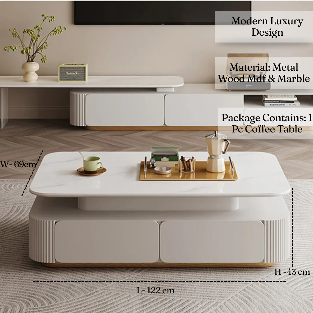 Nero Storage Marble Center Table