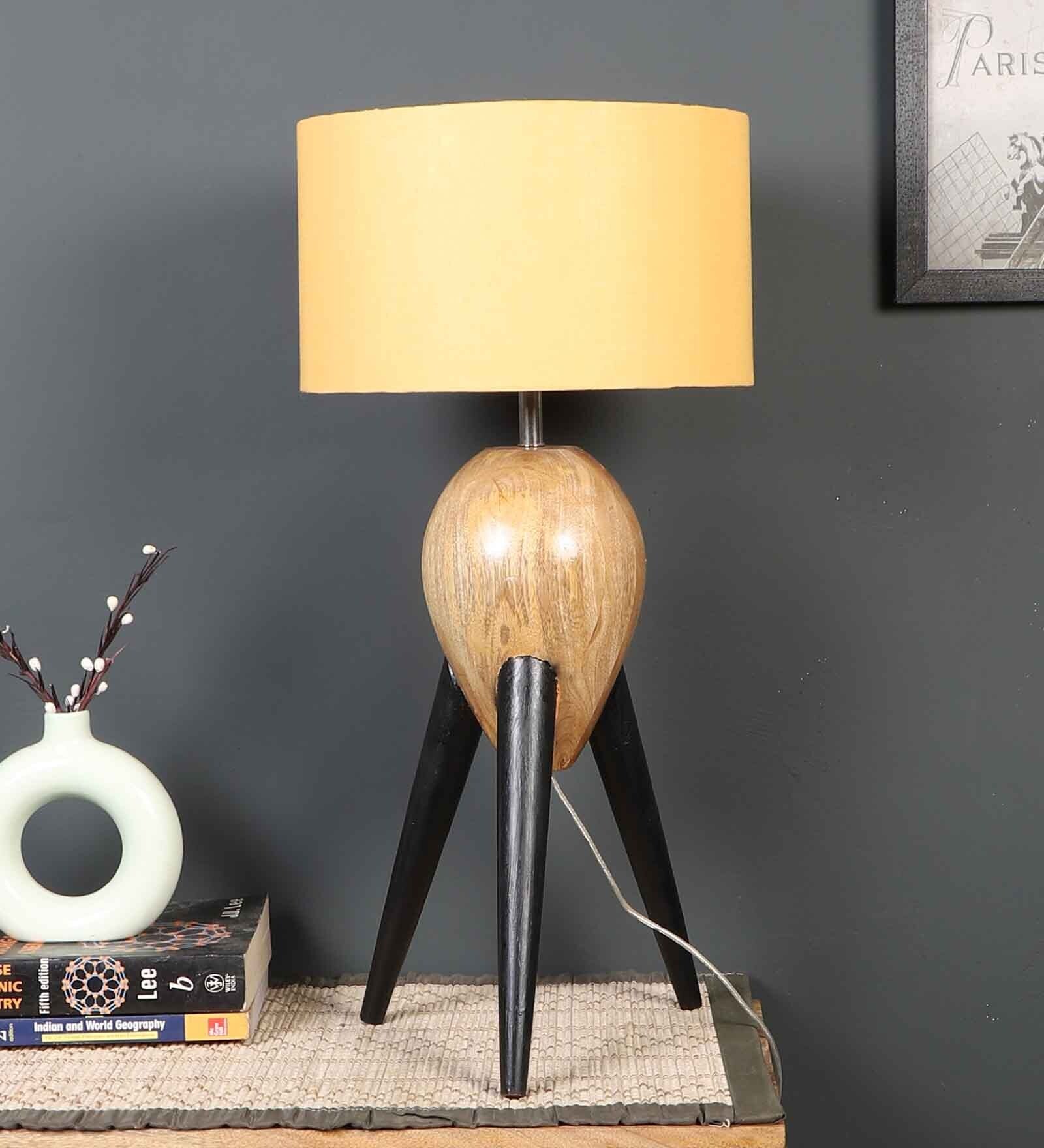 Fabric Wood Table Lamp With Shade
