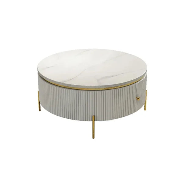 Round Marble Top Center Table With Storage