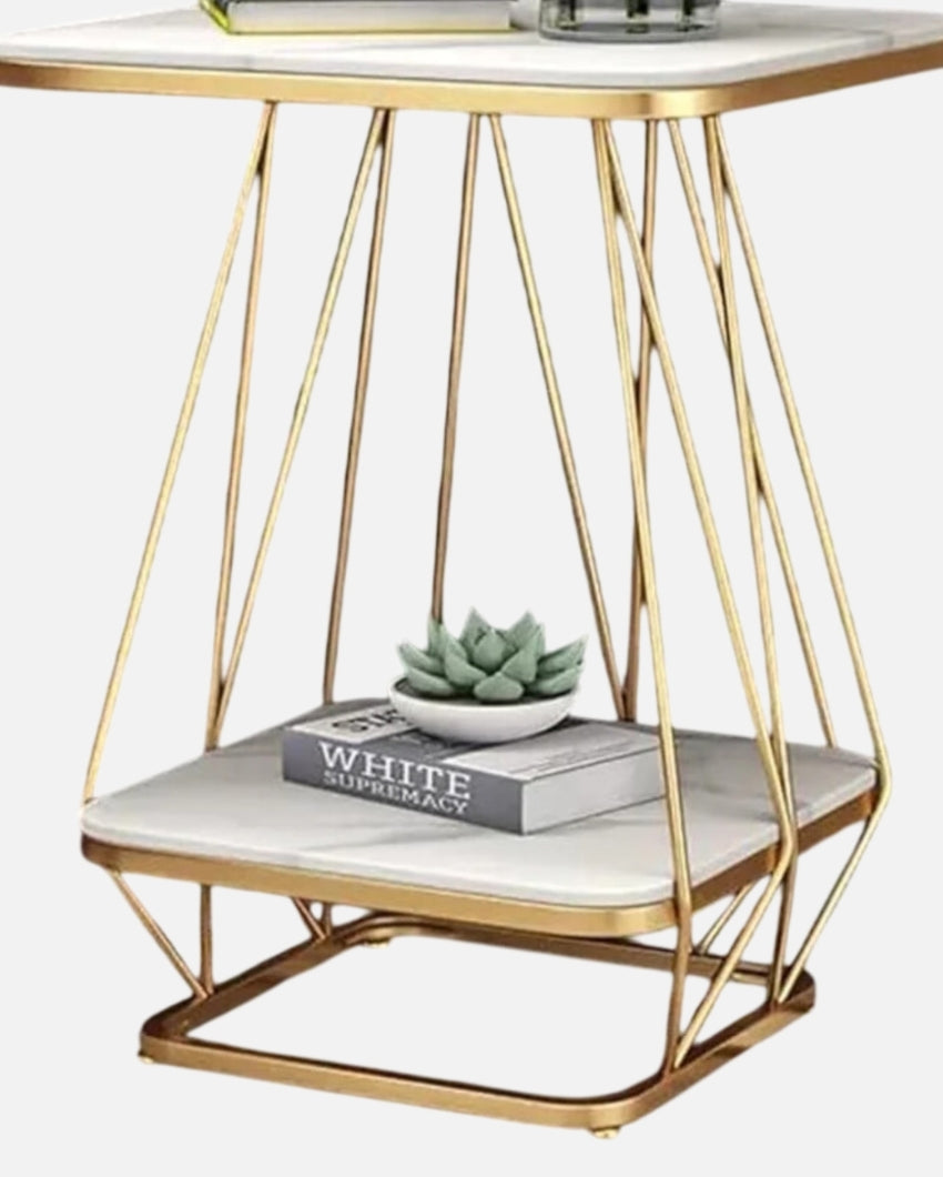 Modern Square White Marble Side Table