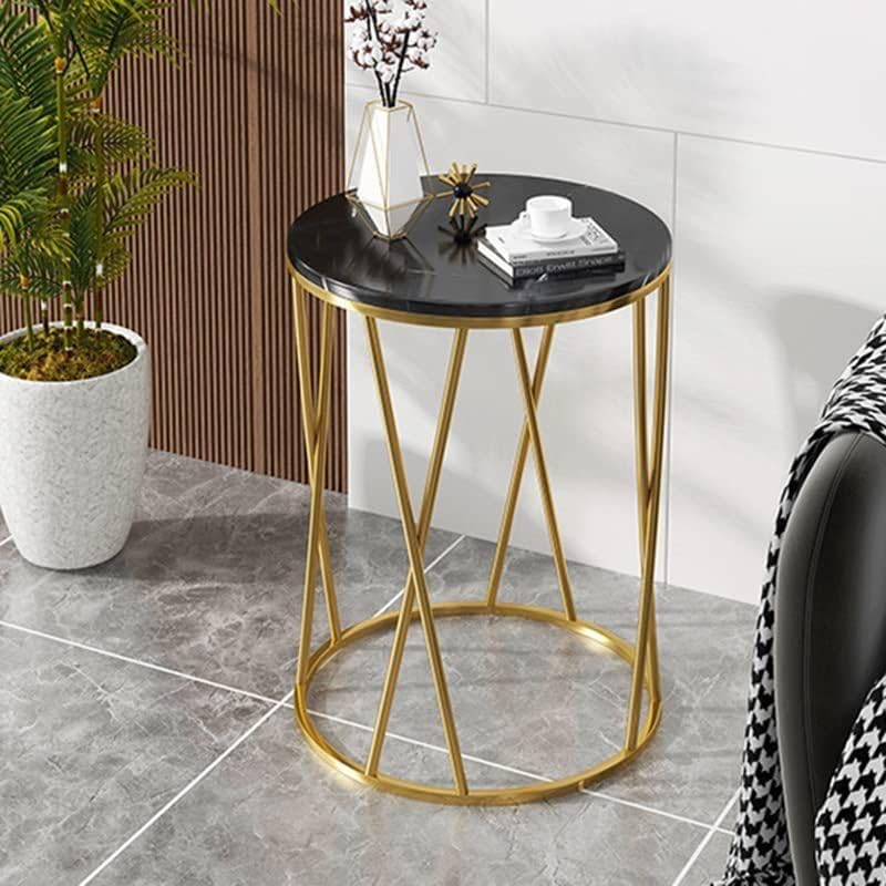 Gold and Black Marble Side Table