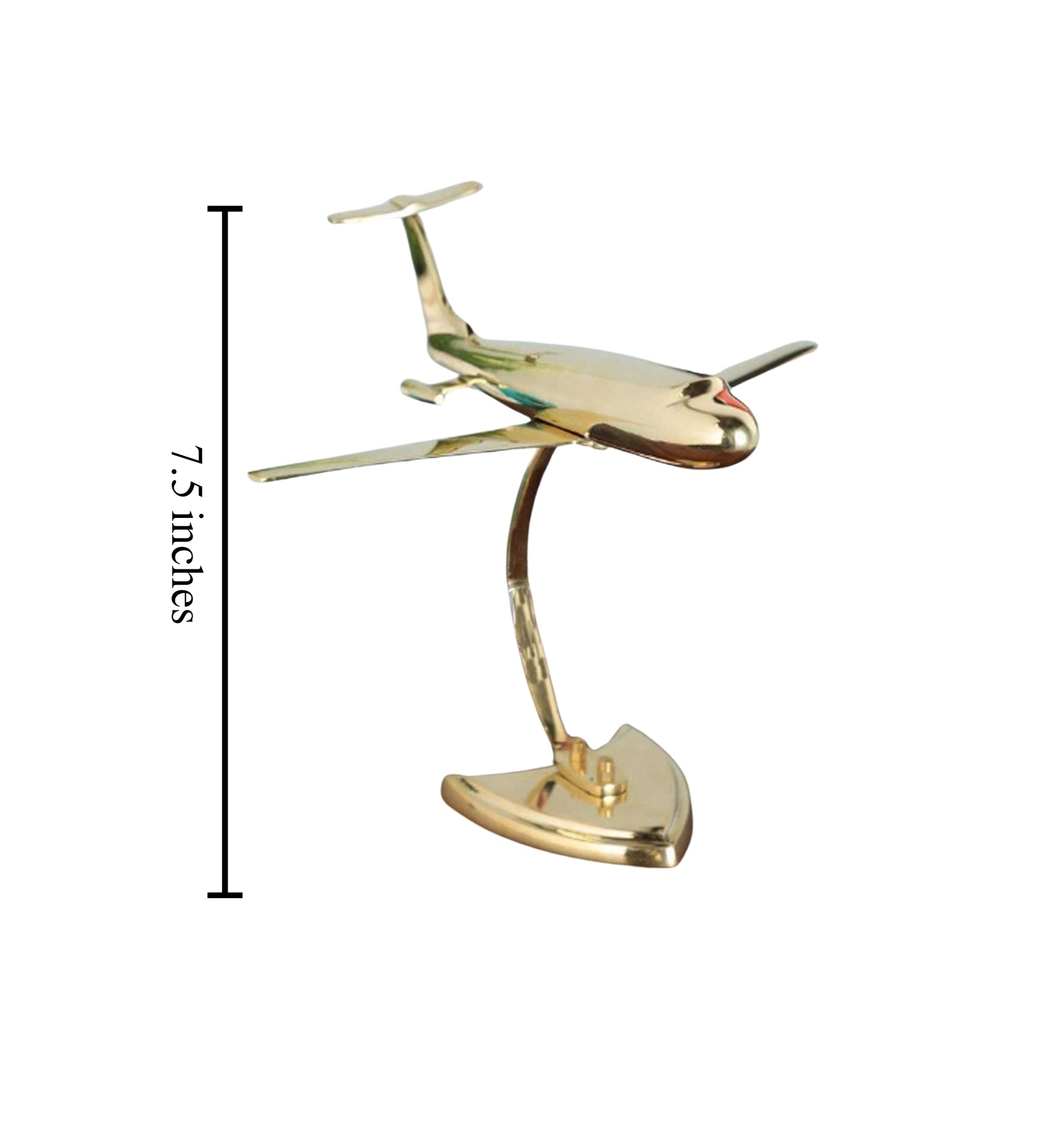 Brass Antique Jet Plane On Stand