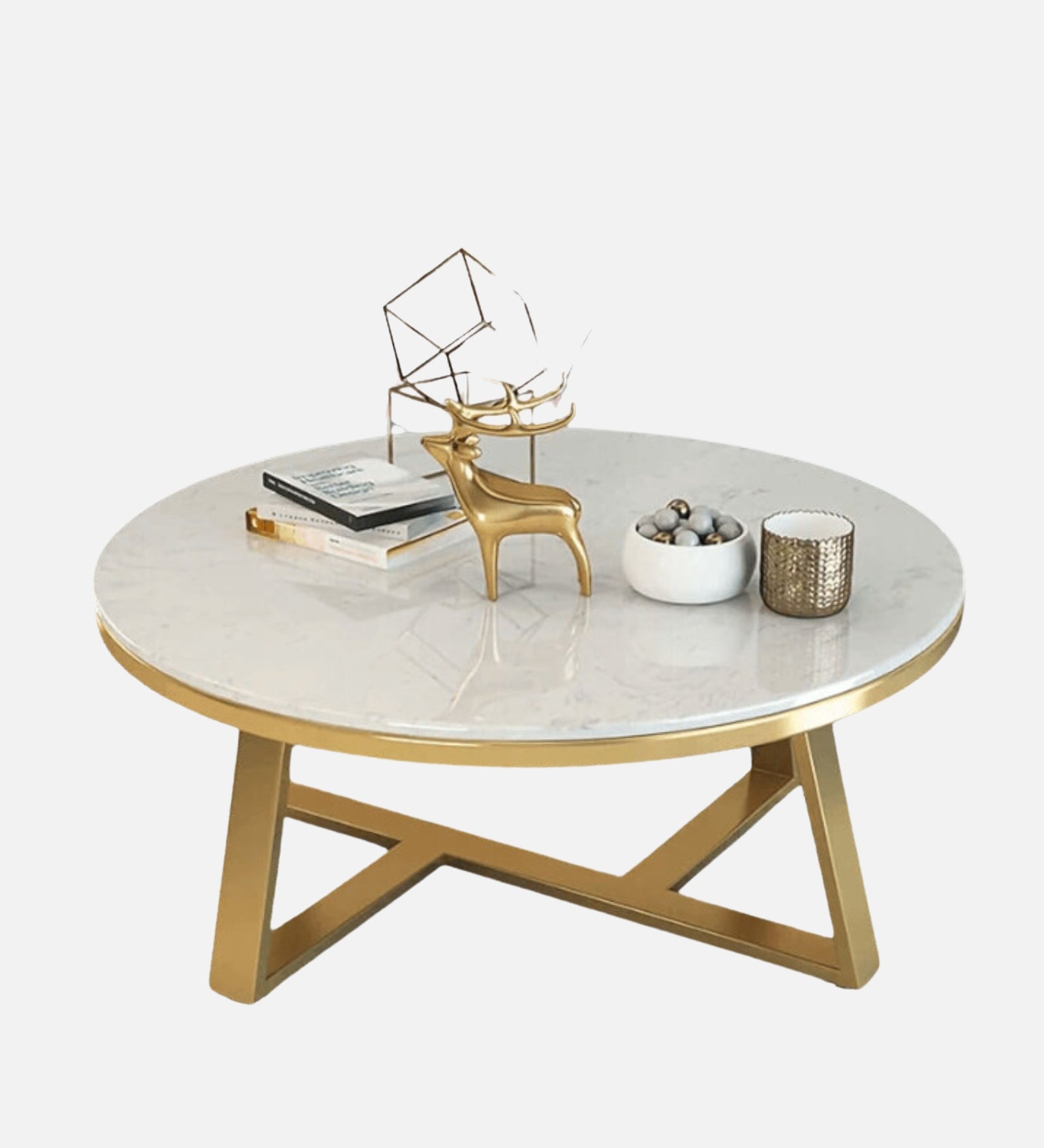 Minimalist Gold Marble Center Table