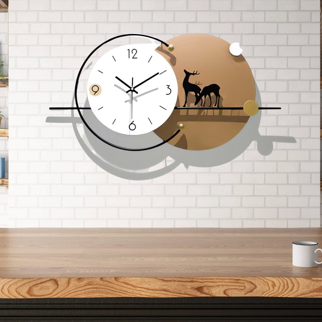 Designer Brown Wall Clock For Living Room