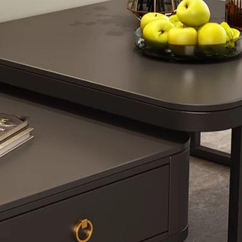 Black Square Storage Center Table (Set of 2)