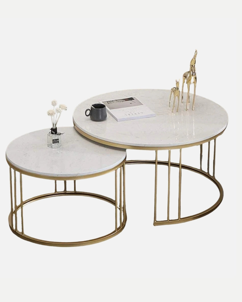 Classic Tethered Metallic Coffee Table Set of 2