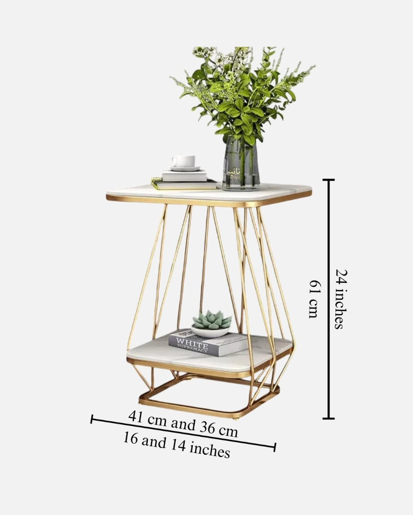 Modern Square White Marble Side Table