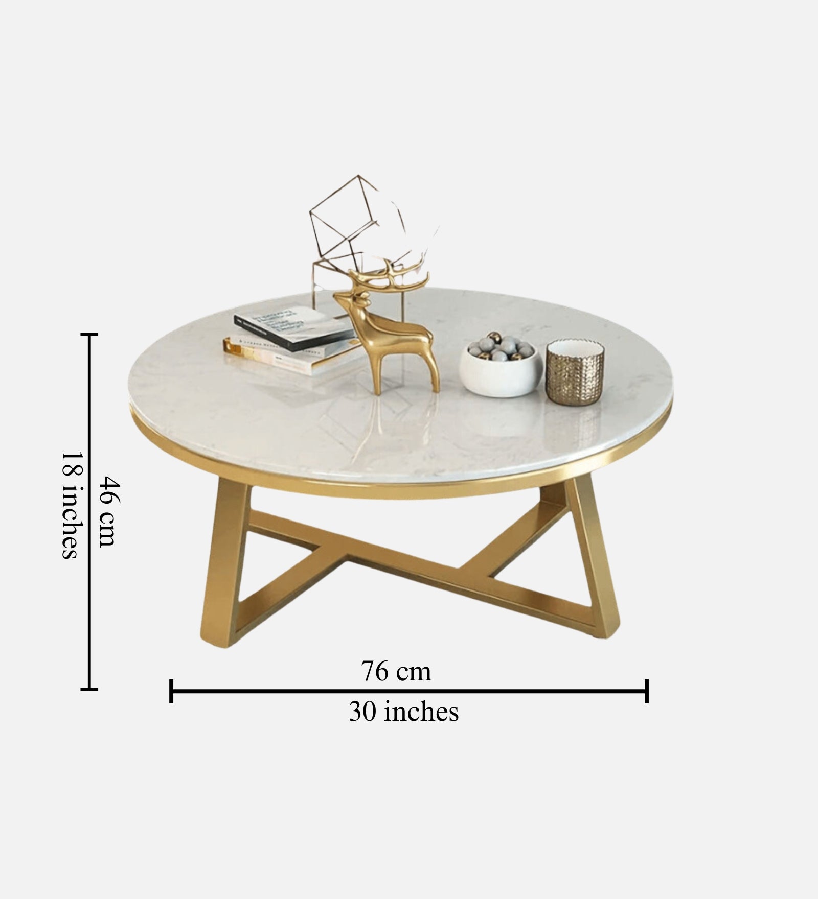 Minimalist Gold Marble Center Table