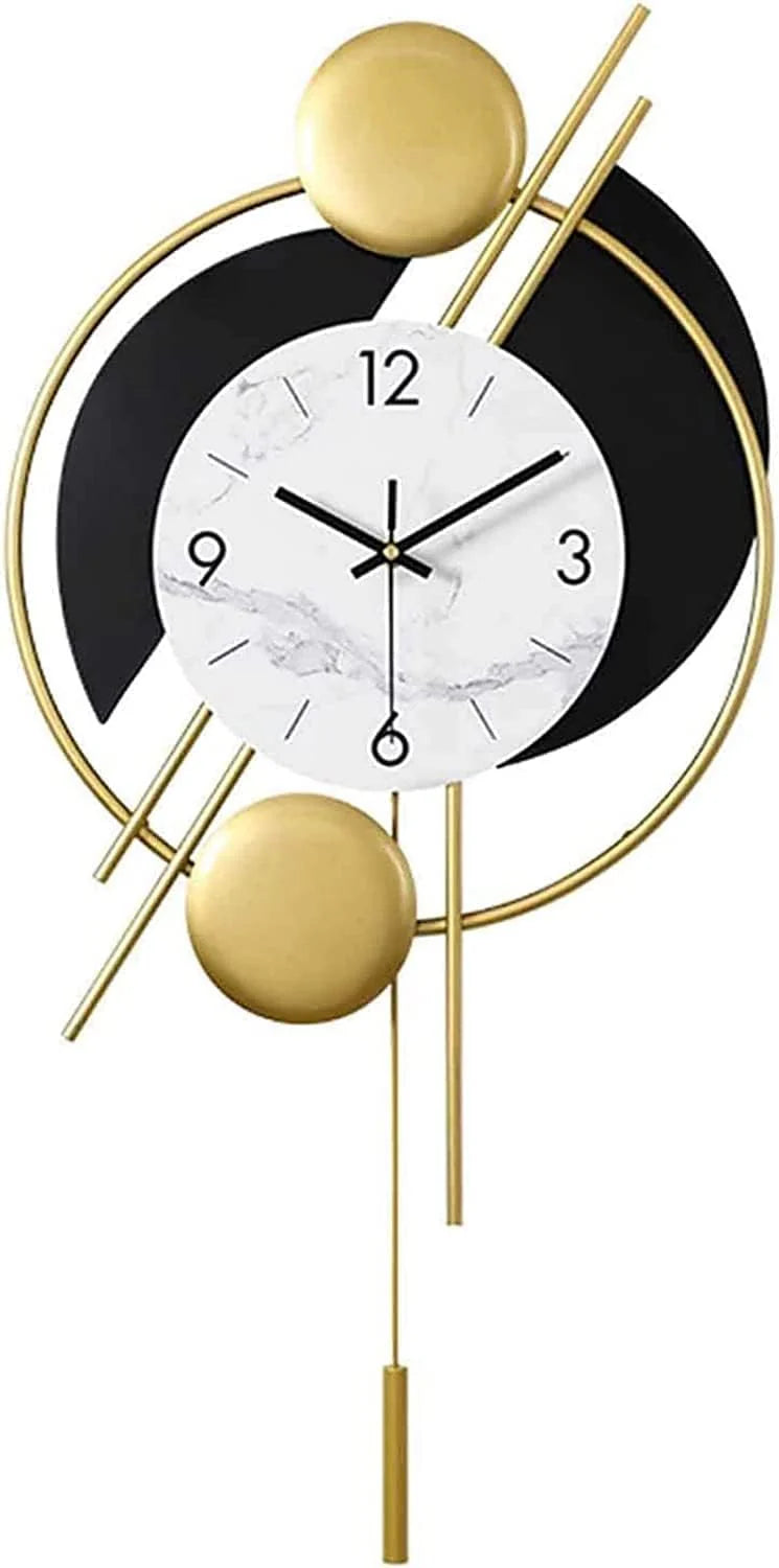 Gold and Black Wall Clock For Living Room