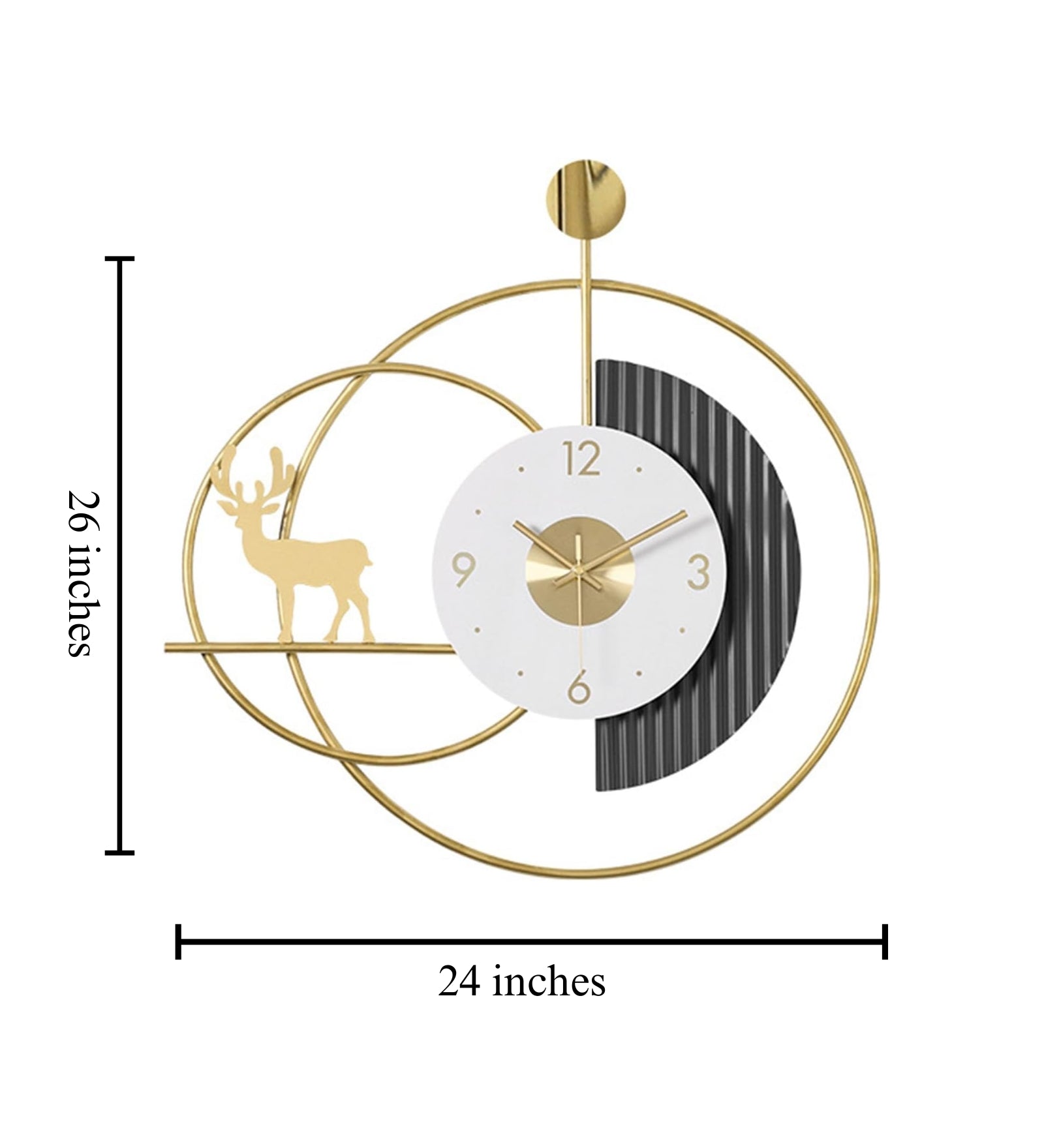 Deer Metal Wall Clock For Living Room