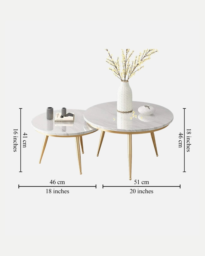 Classic Style Marble Coffee Table (Set of 2)