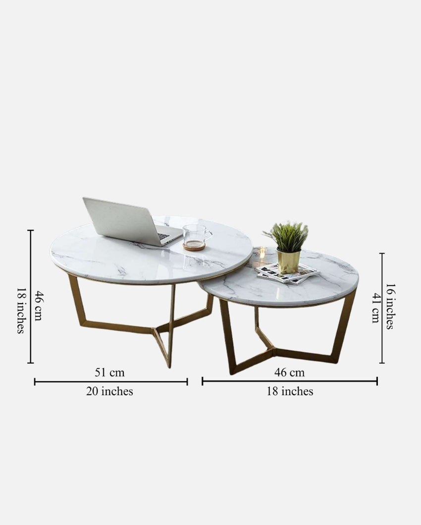 Metallic Marble Coffee Table (Set of 2)