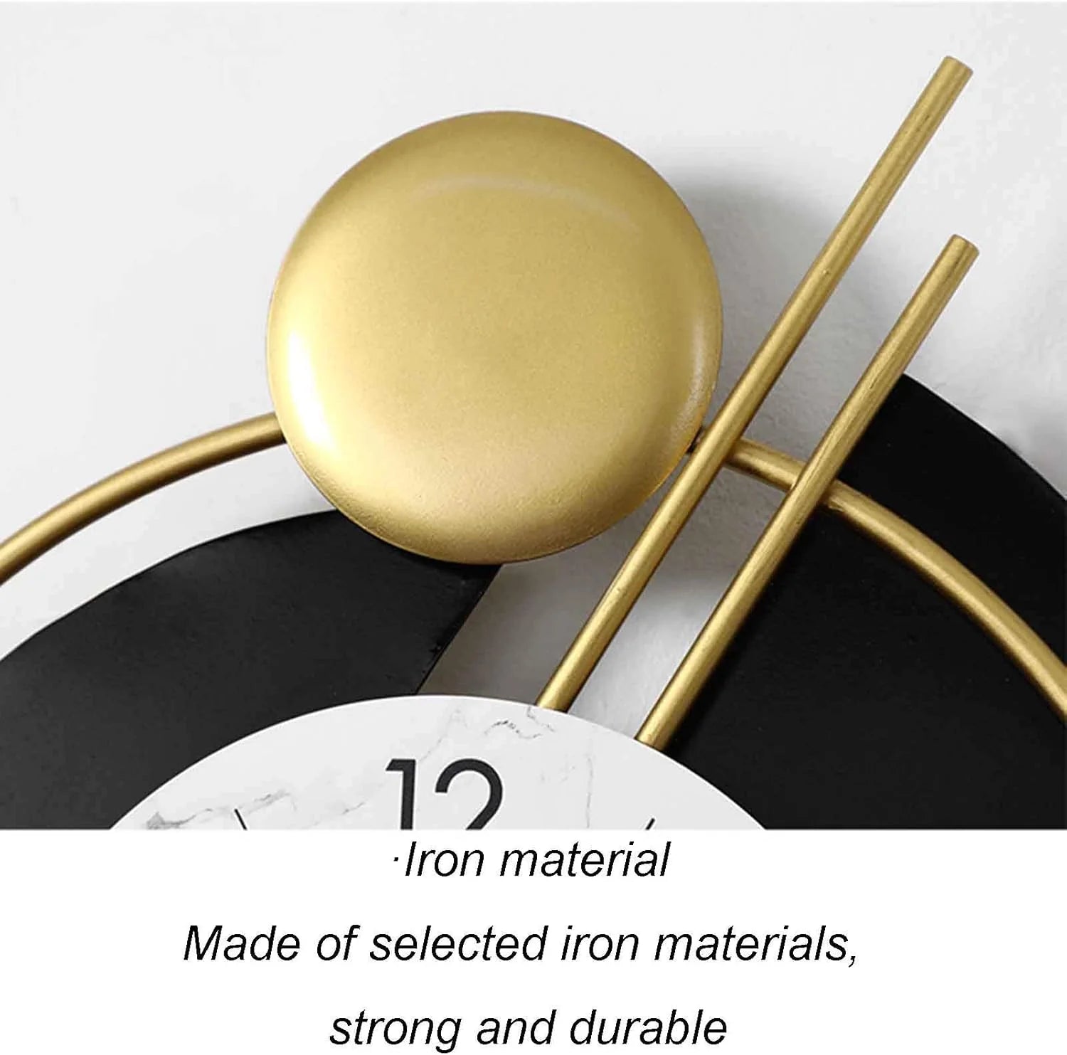 Gold and Black Wall Clock For Living Room